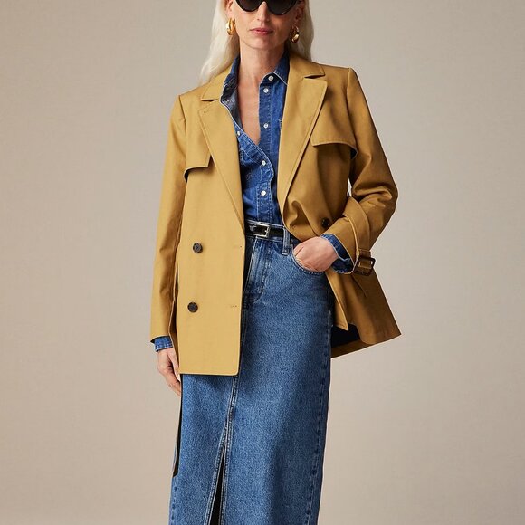 NWT J Crew Cropped Icon Trench Coat - Picture 1 of 4
